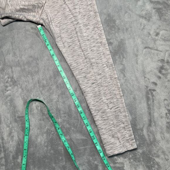 Free People Movement Hybrid Leggings Medium Grey Pink Spacedye Raw Hem Soft Cozy - Picture 10 of 11